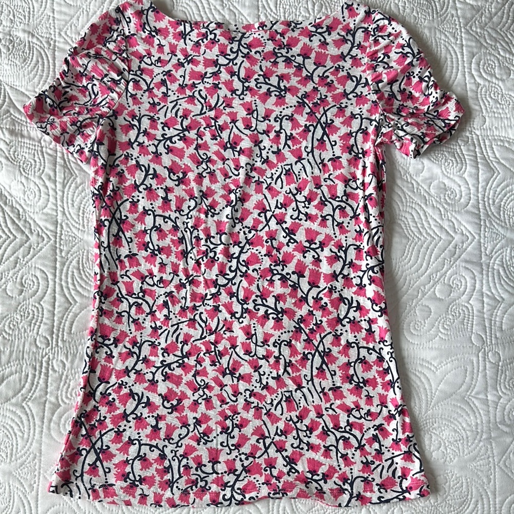 Floral Pink and White Women's Top